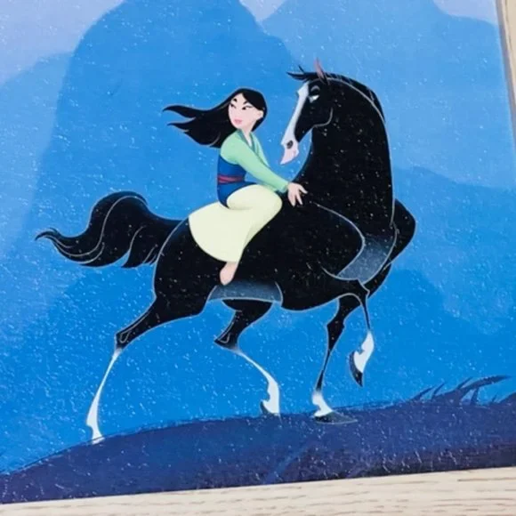 Walt Disney Mulan Picture Wall Hanging Art 18X10 Heart Destiny Khan vtg picture